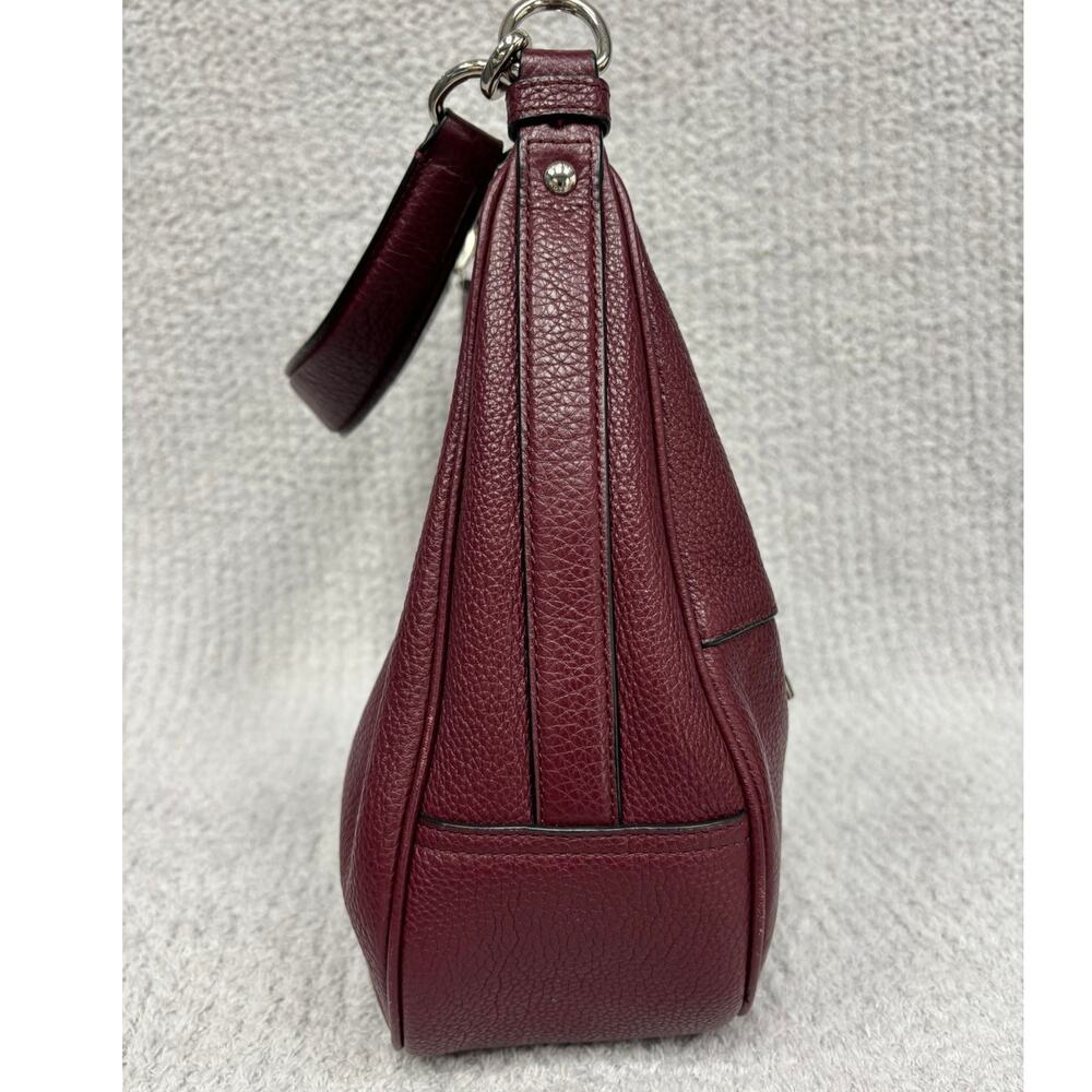 Coach Burgundy Harley East West Pebbled Leather Hobo F38250 #76955 - Picture 3 of 13